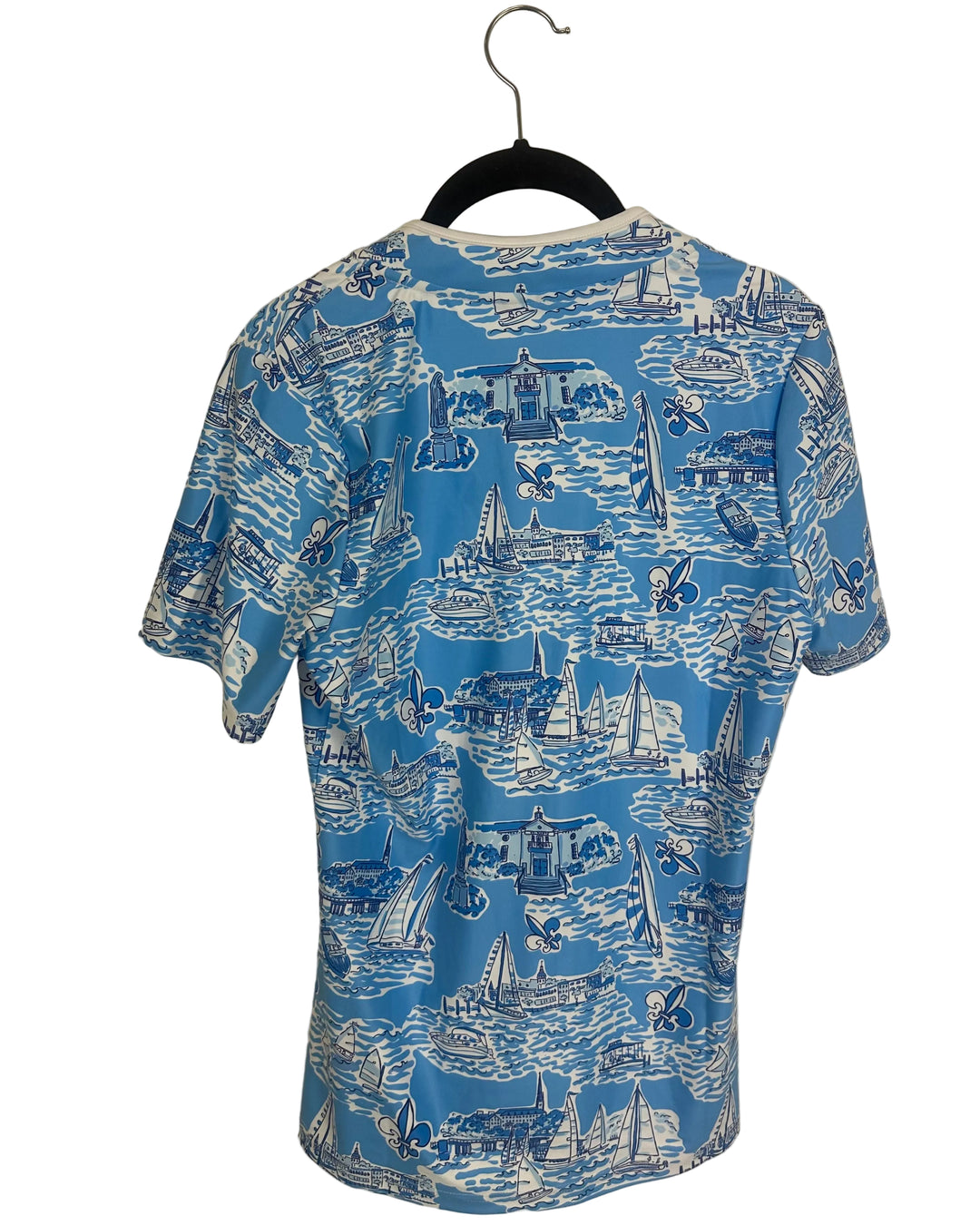 Blue Multicolored Summer Print Top - 4/6