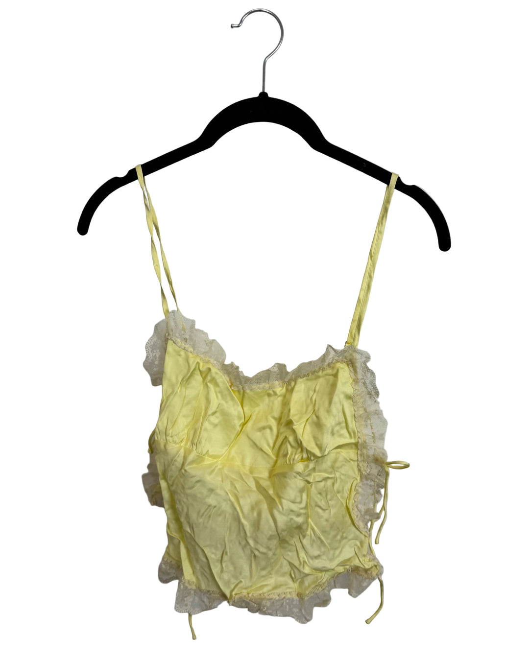 Lemon Yellow Side Tie Lace Top - 0/2