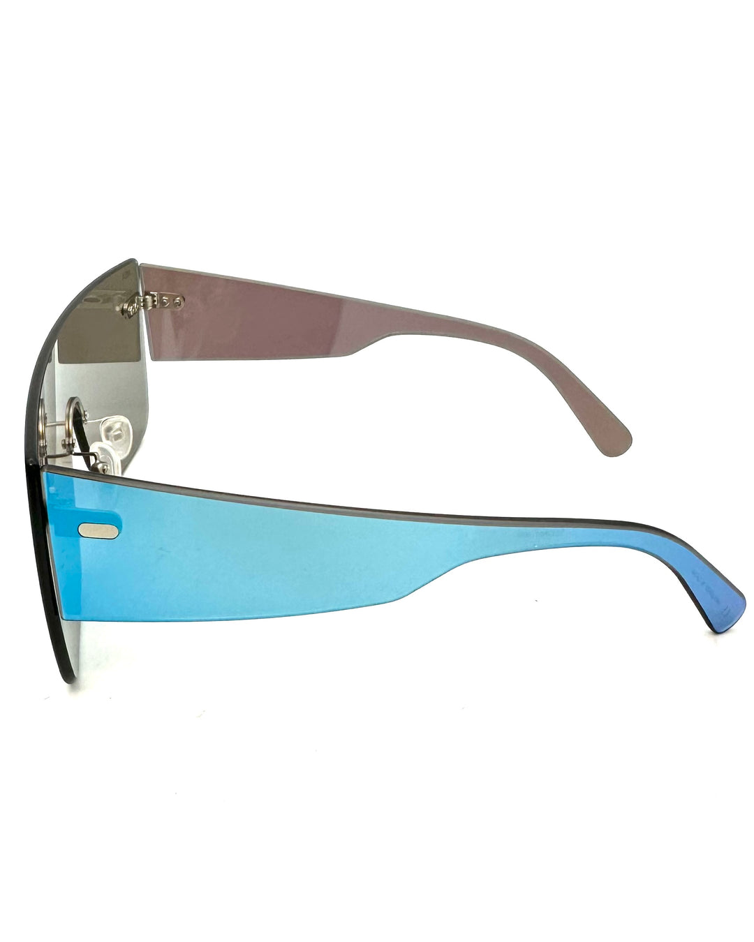 Blue Aviator Shield Sunglasses