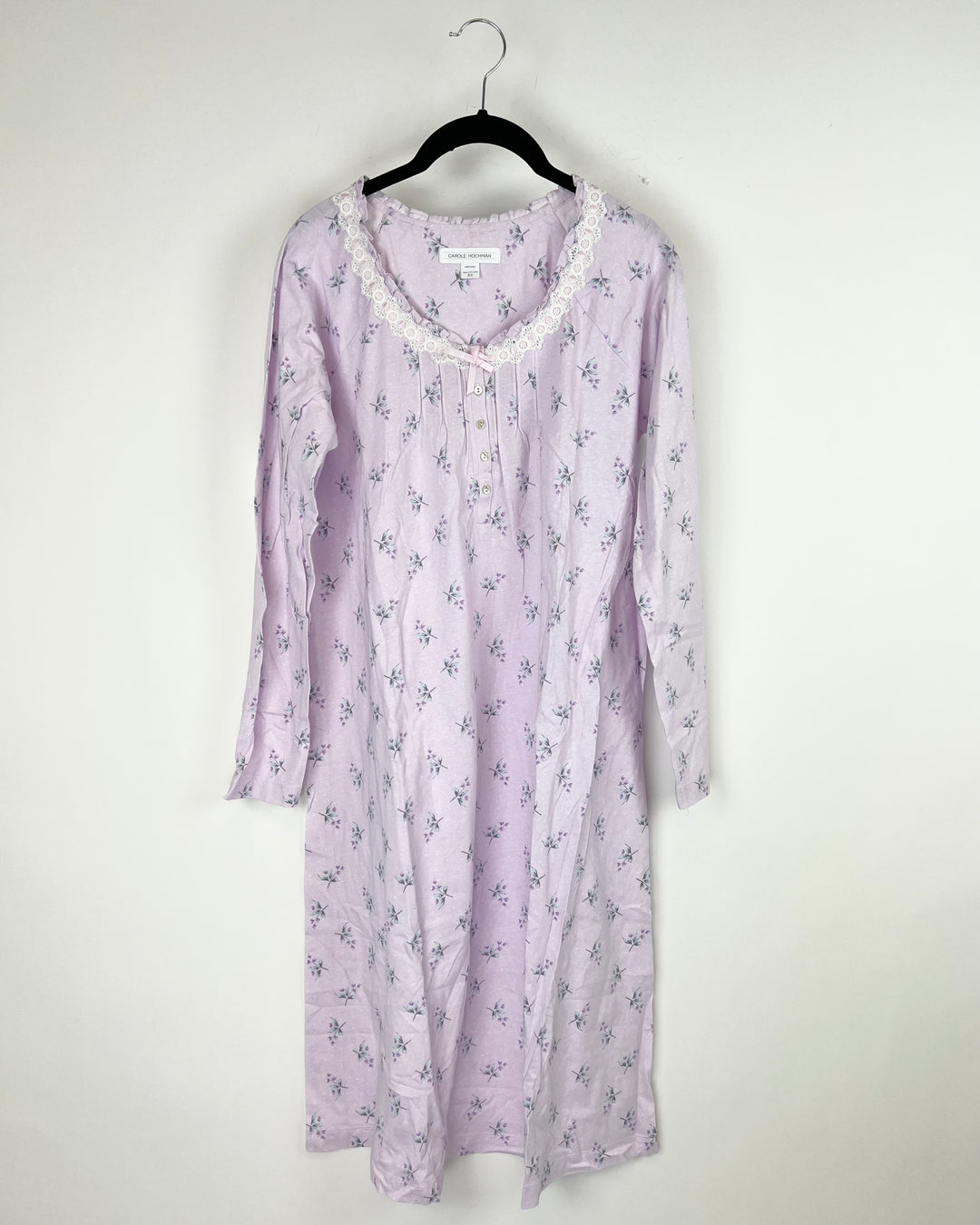 Purple Floral Sleepwear Dress - Extra Small