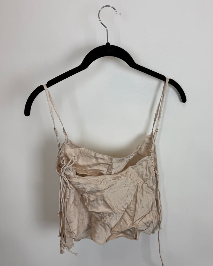Light Grayish Pink Side Tie Top - 2/4