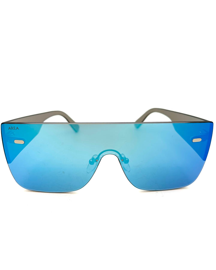 Blue Aviator Shield Sunglasses