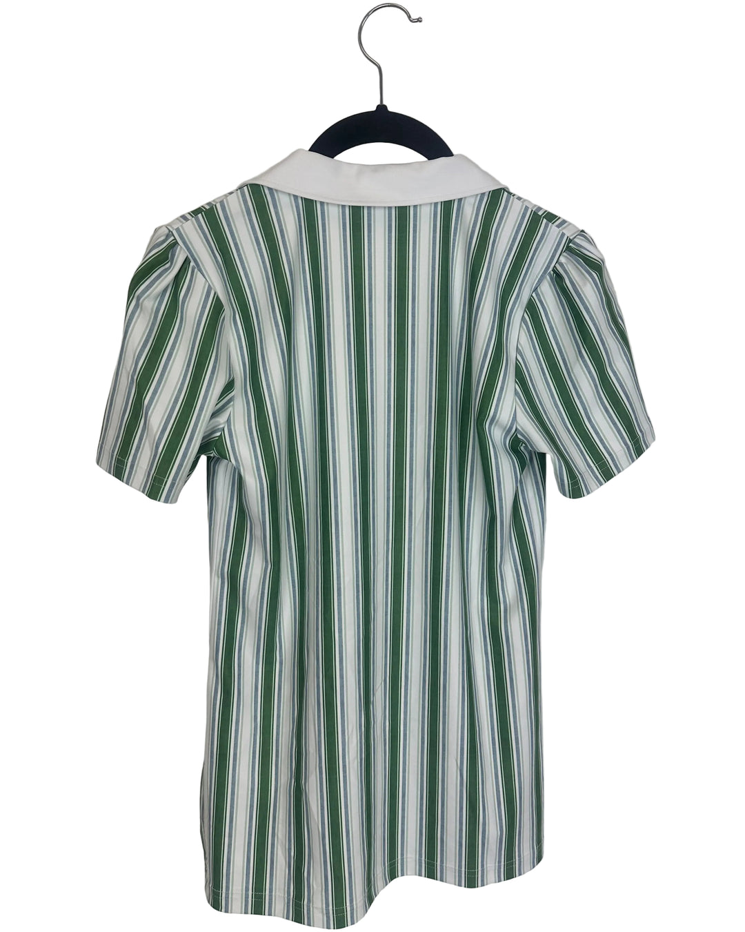 Green Striped Collared Top - 0/2 and 2/4
