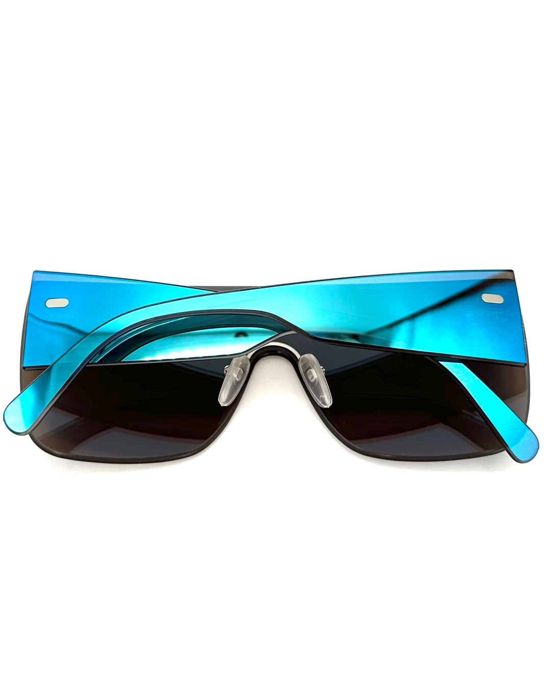 Blue Aviator Shield Sunglasses