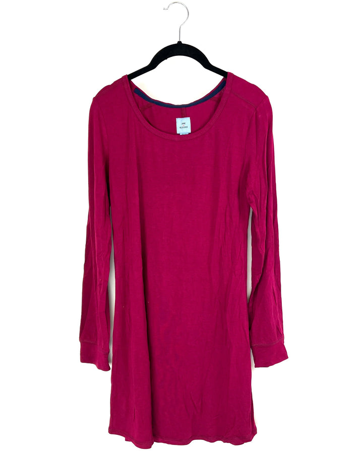 Maroon Lightweight Long Sleeve Nightgown - Small