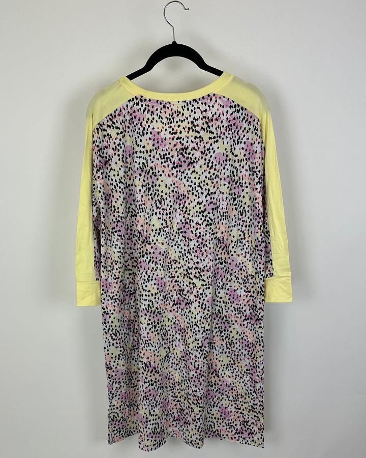 Pastel Leopard Print Long Sleeve Nightgown - Size 6/8 and 10/12