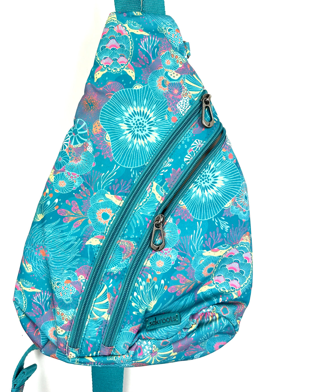 Aqua Sea Turtle Patterned Sling Bag