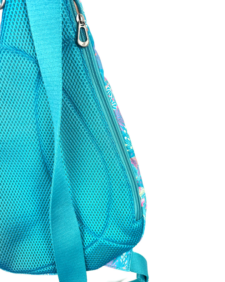 Aqua Sea Turtle Patterned Sling Bag