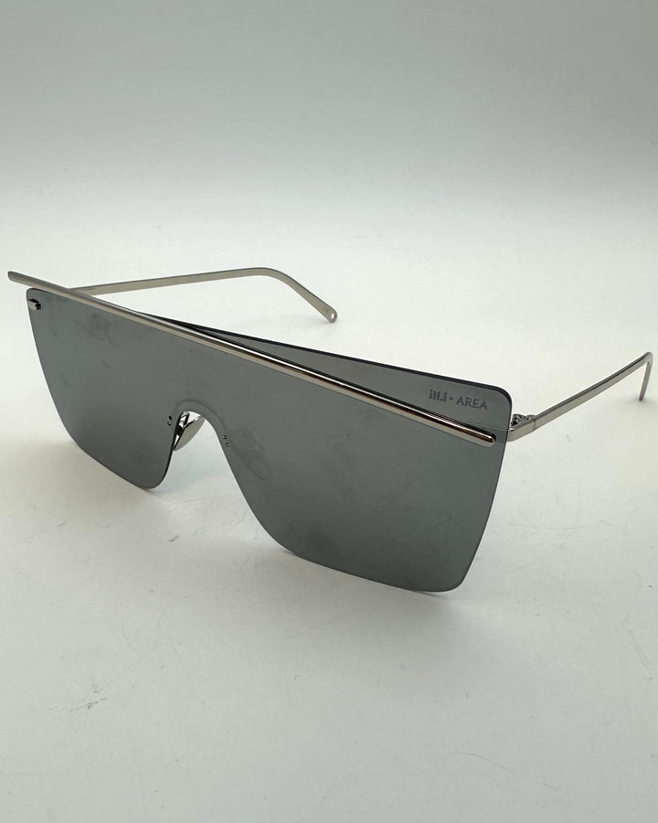 Metallic Silver Shield Sunglasses