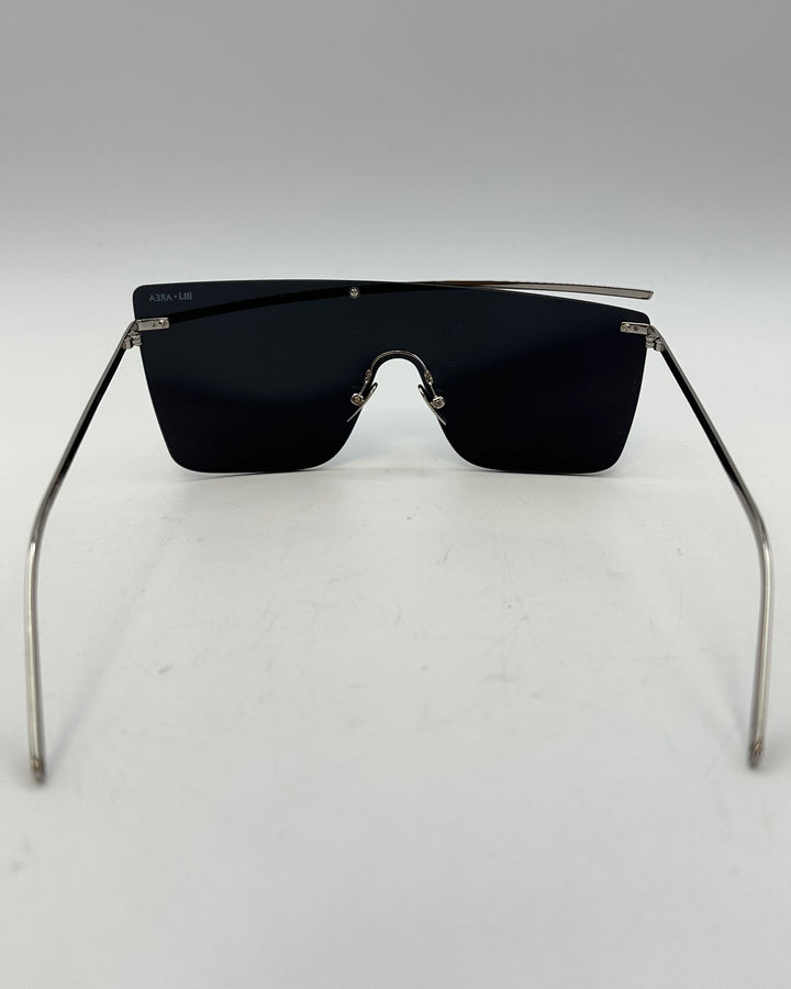 Metallic Silver Shield Sunglasses