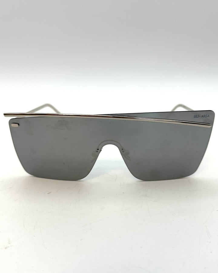 Metallic Silver Shield Sunglasses