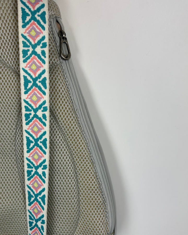 Light Gray Patterned Strap Sling Bag