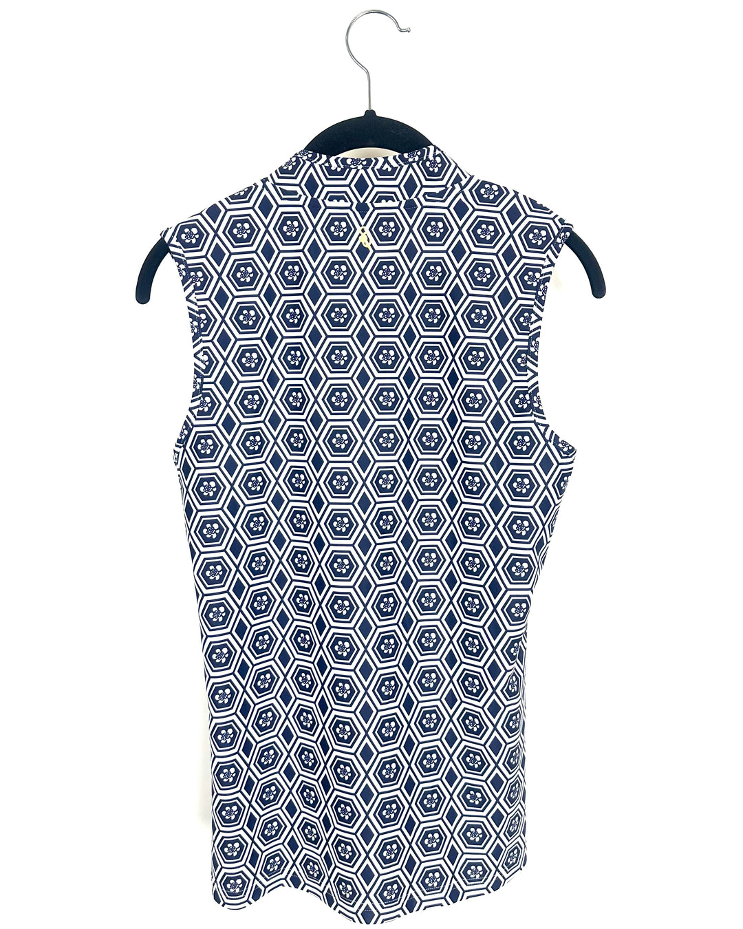 Navy Abstract Patterned Sleeveless Top - 2/4