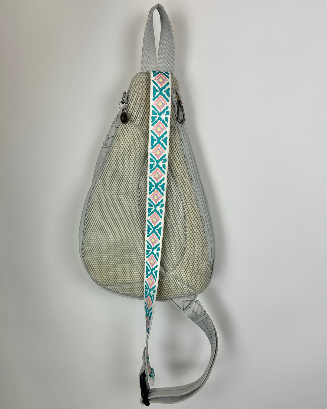 Light Gray Patterned Strap Sling Bag