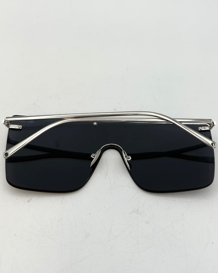 Metallic Silver Shield Sunglasses