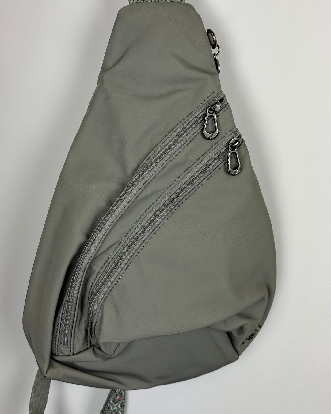 Green Patterned Strap Sling Bag