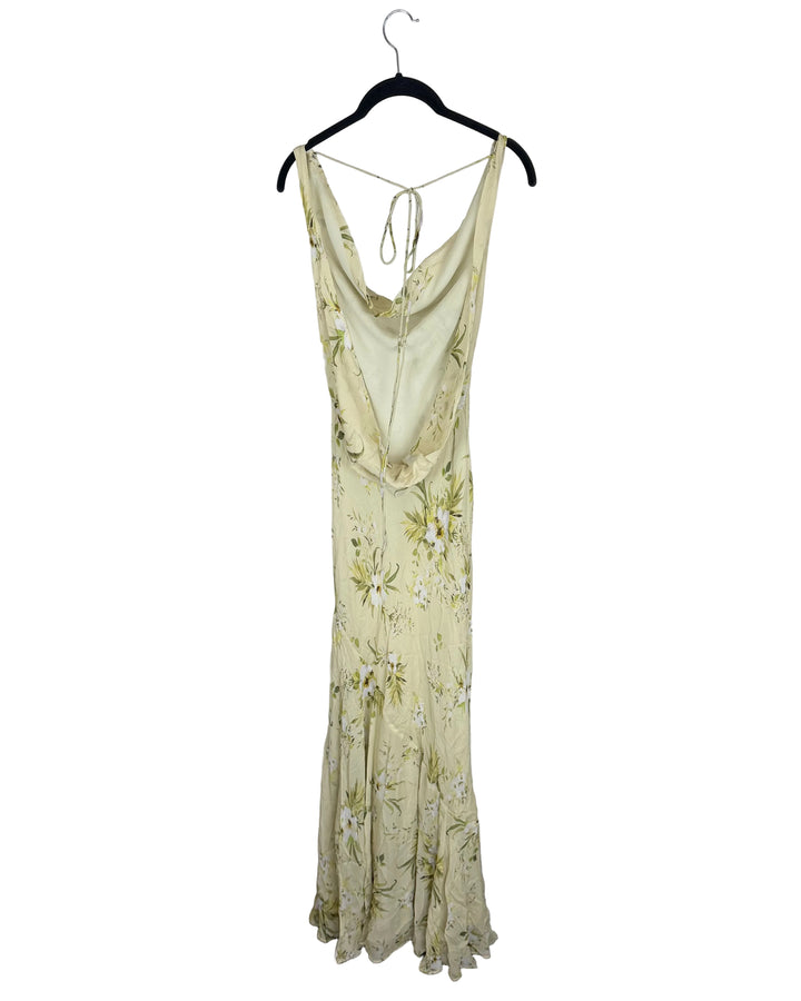 Muted Green Floral Dress - Size 0/2