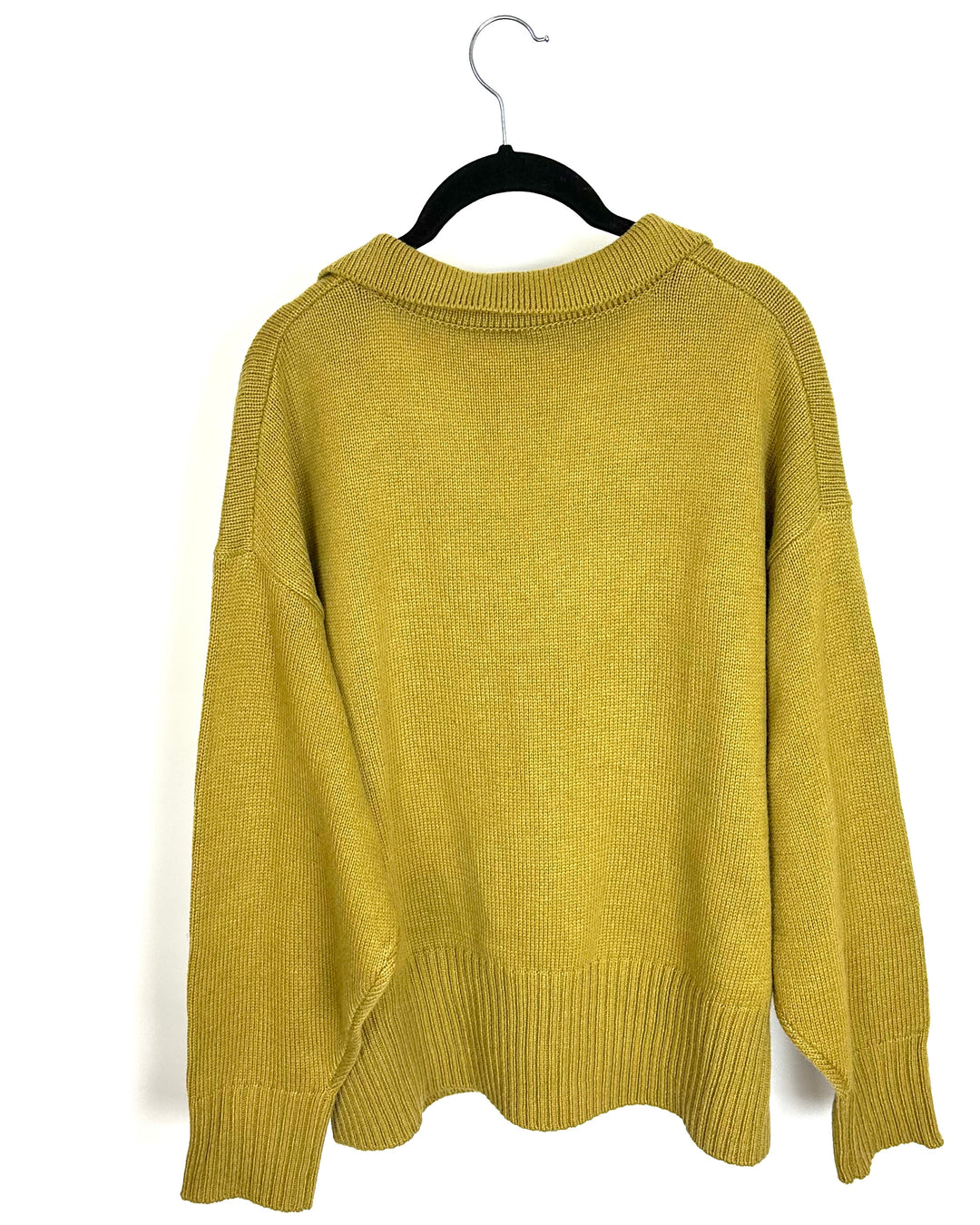 Ochre Yellow Collared Sweater - 1X