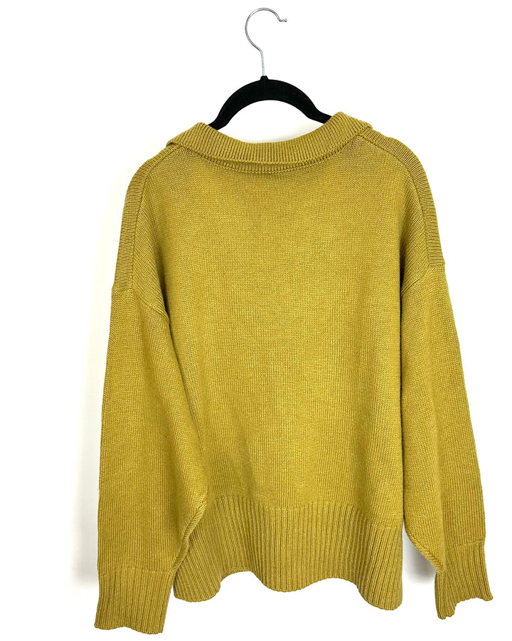 Ochre Yellow Collared Sweater - 1X