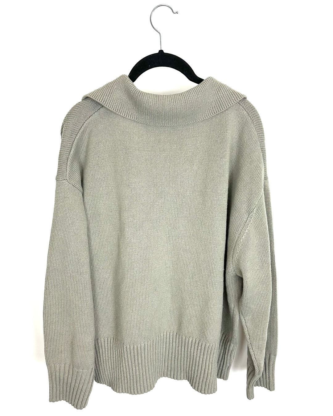 Smoke Green Collared Sweater - 1X