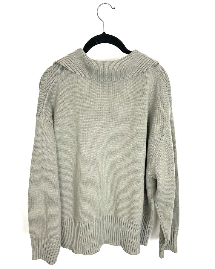Smoke Green Collared Sweater - 1X