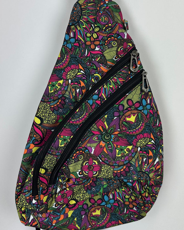 Neon Floral Abstract Pattern Sling Bag