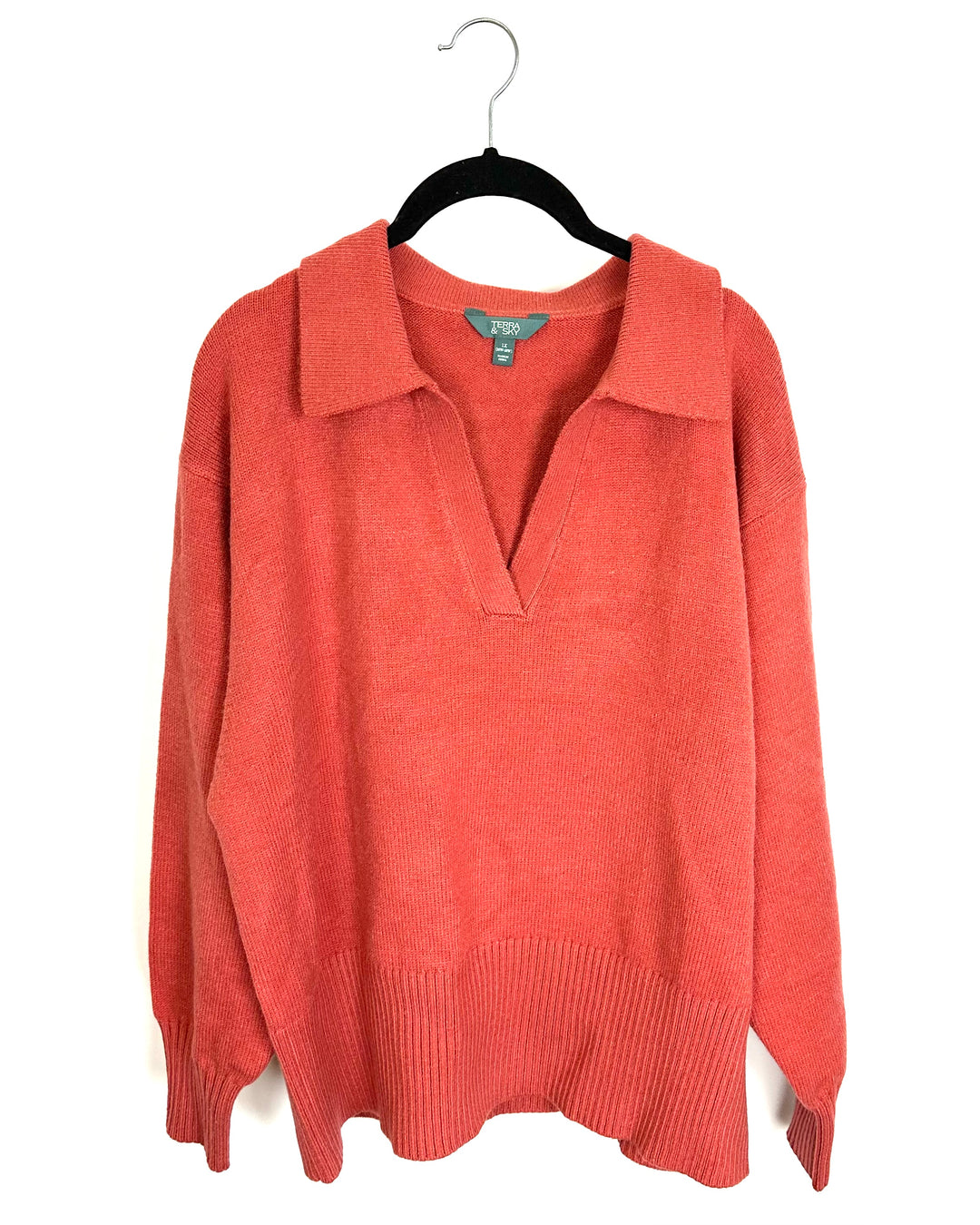 Muted Red Chunky Knit Sweater - Size 1X