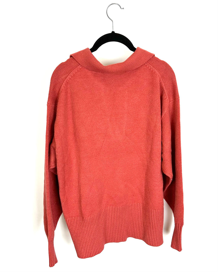 Burnt Orange Collared Sweater - 1X