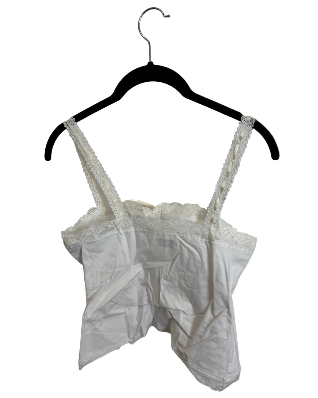 White Lace Trim Tie Tank Top - Size 0/2