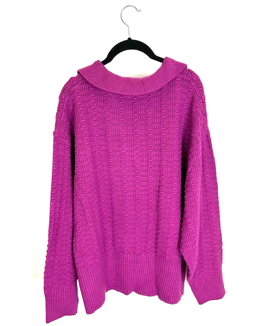 Berry Pink Chunky Knit Sweater - Size 1X