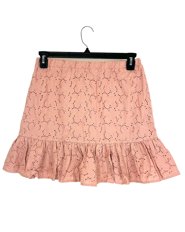 Salmon Lace Skirt - Small