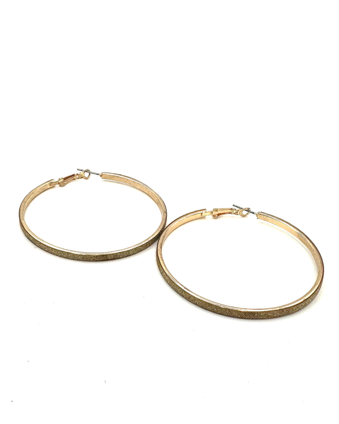 Gold Glitter Hoop Earrings