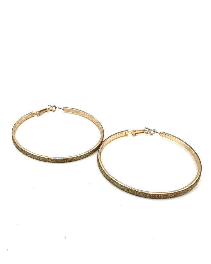 Gold Glitter Hoop Earrings