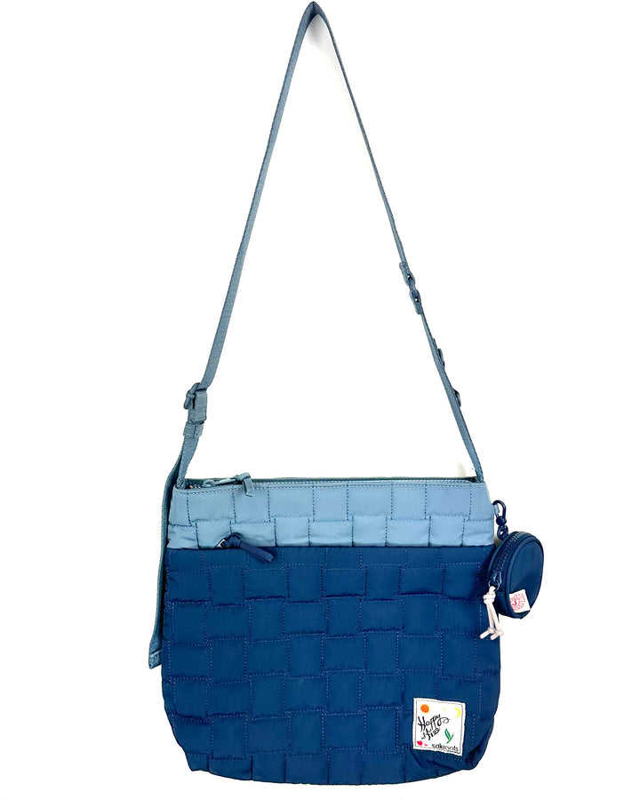 Coastal Blue Grid Crossbody Bag