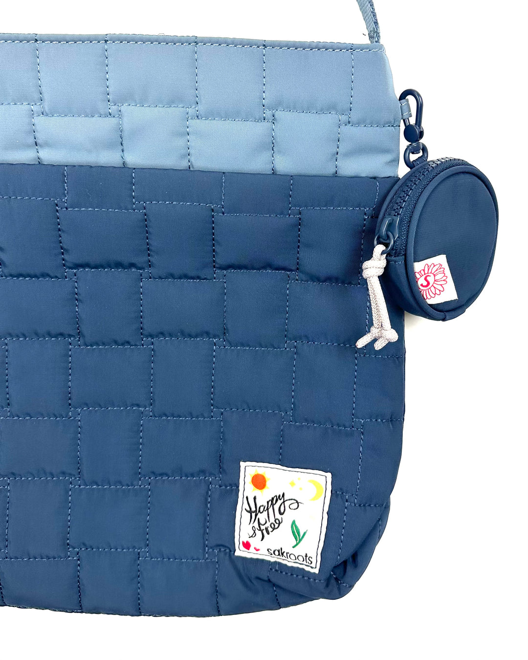 Coastal Blue Grid Crossbody Bag