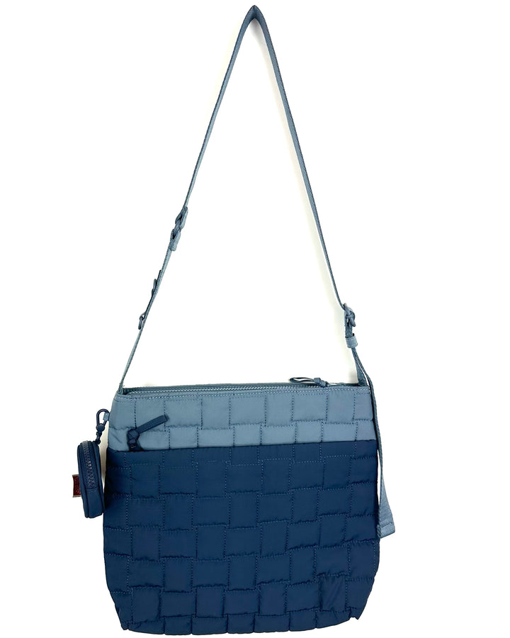 Coastal Blue Grid Crossbody Bag