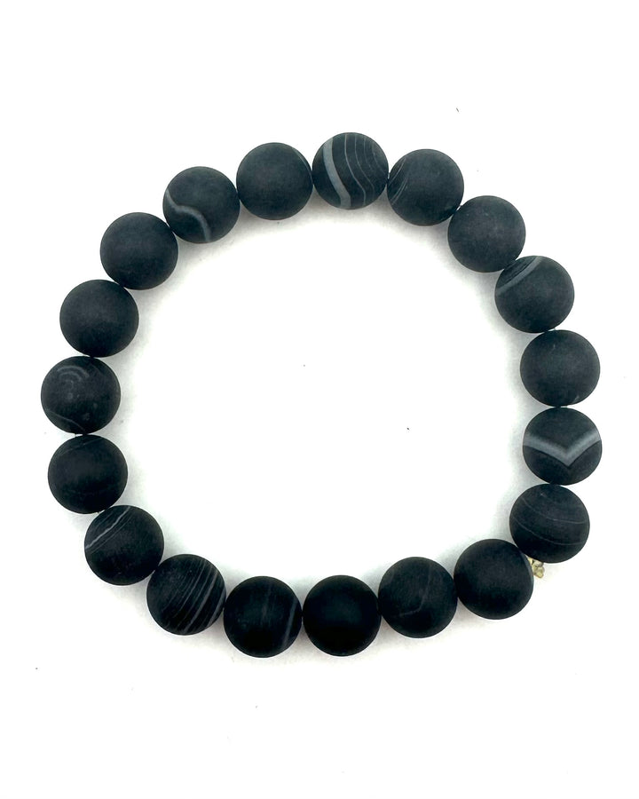 Black Round Bead Bracelet