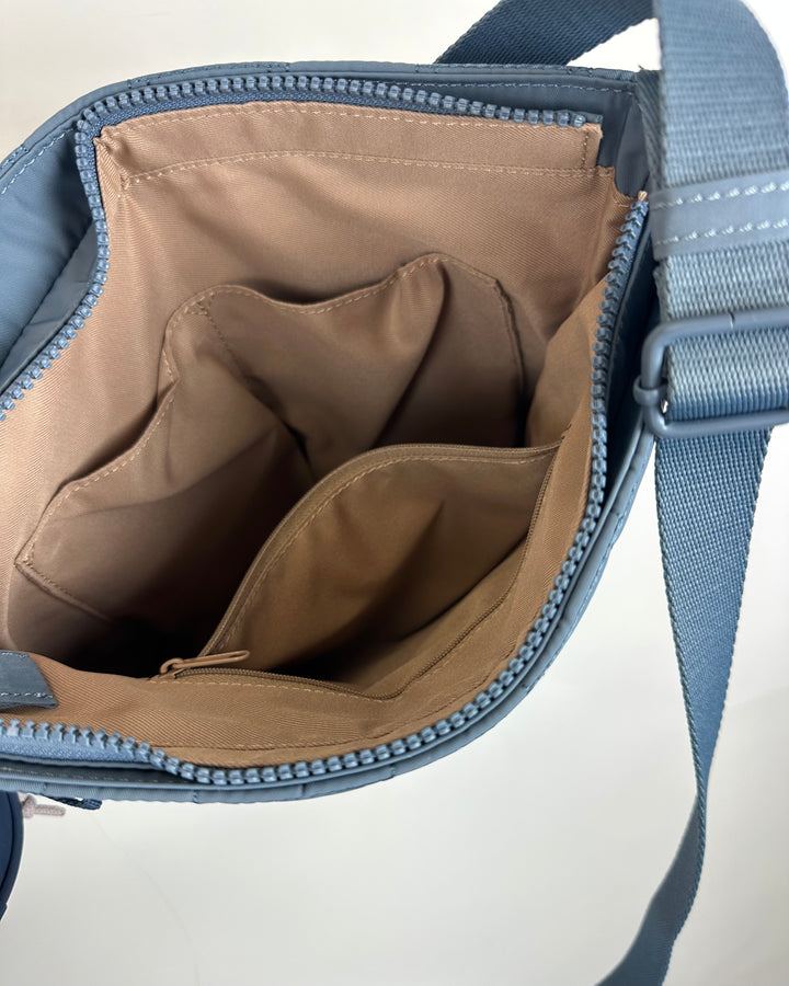 Coastal Blue Grid Crossbody Bag