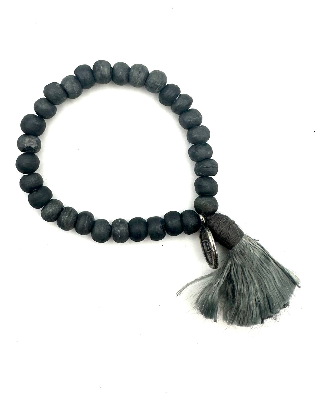 Grey Tassel Bead Bracelet