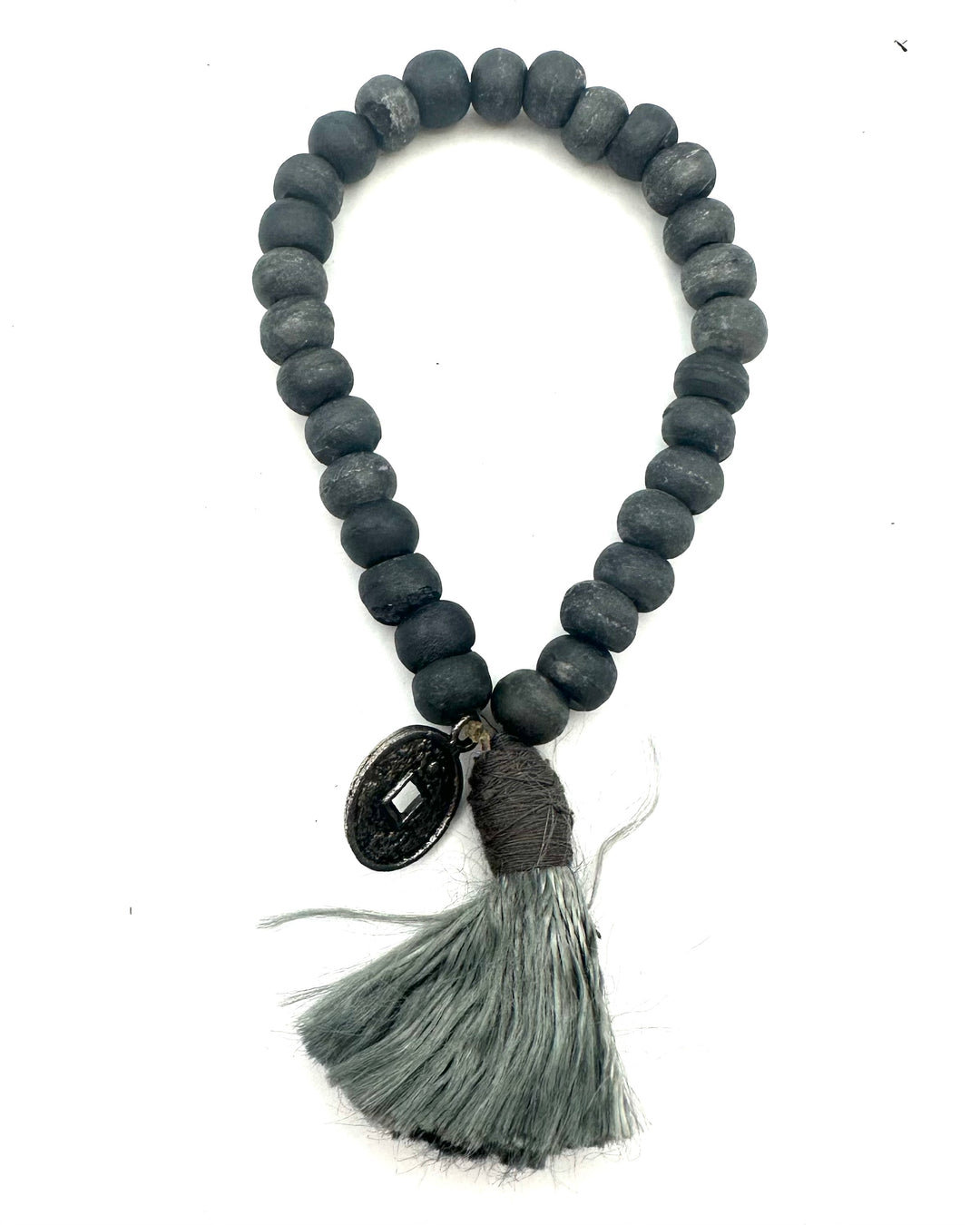 Grey Tassel Bead Bracelet