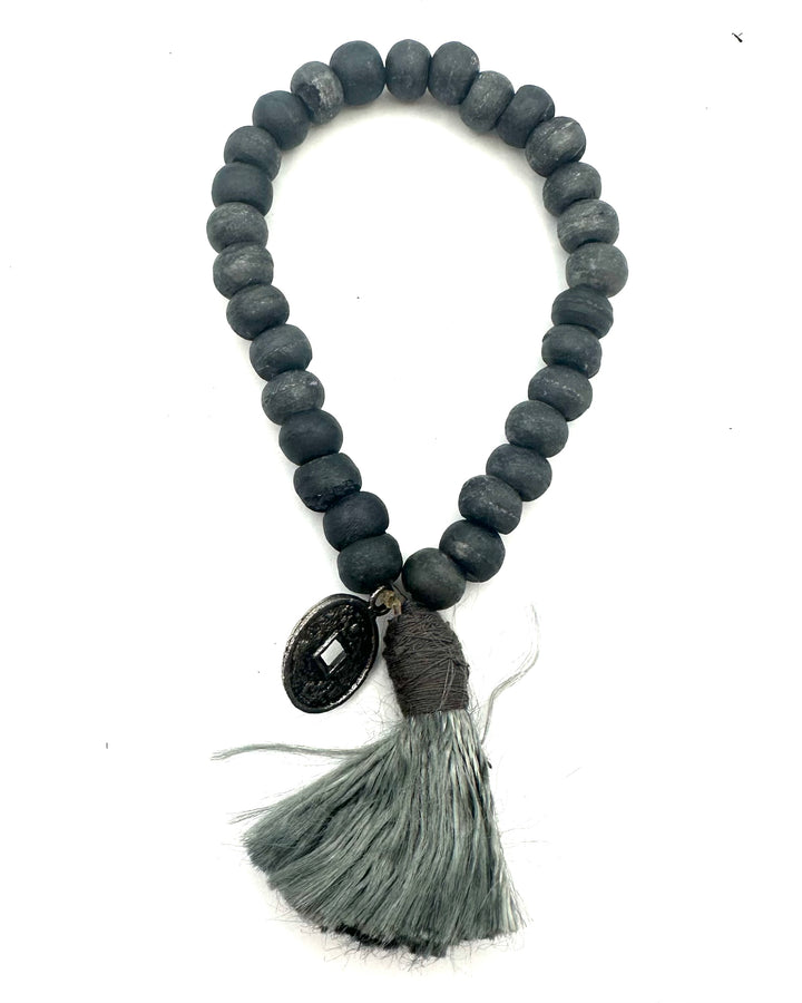 Grey Tassel Bead Bracelet