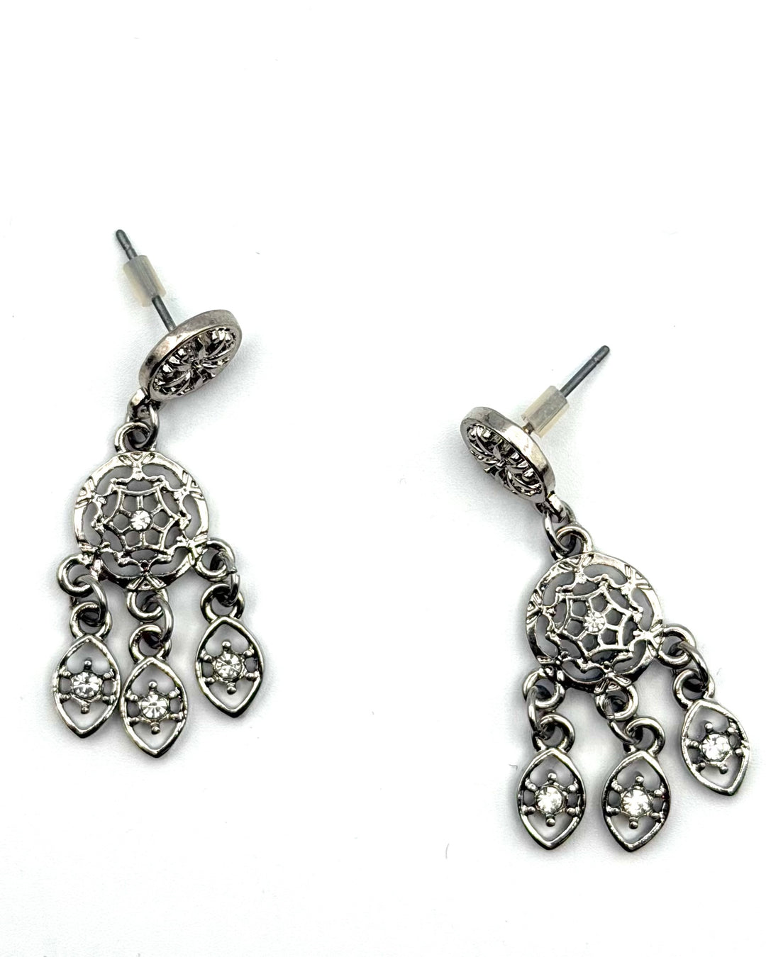 Silver Filigree Drop Earrings