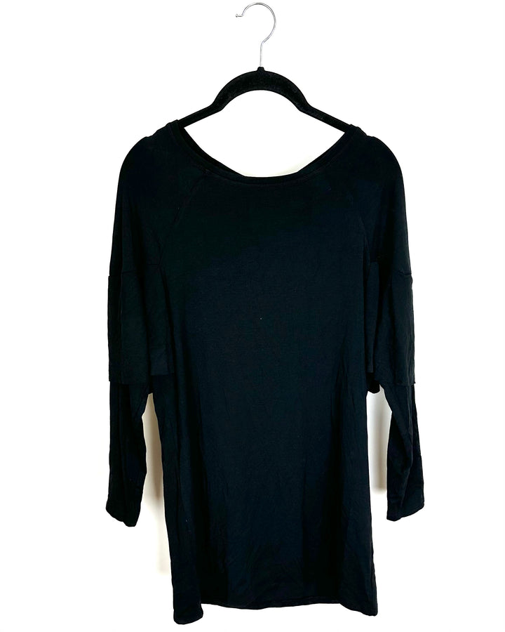 Black Half Cape Tunic Top - Size 4/6