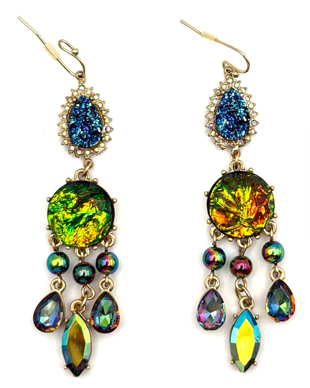 Multicolor Druzy Dangle Earrings