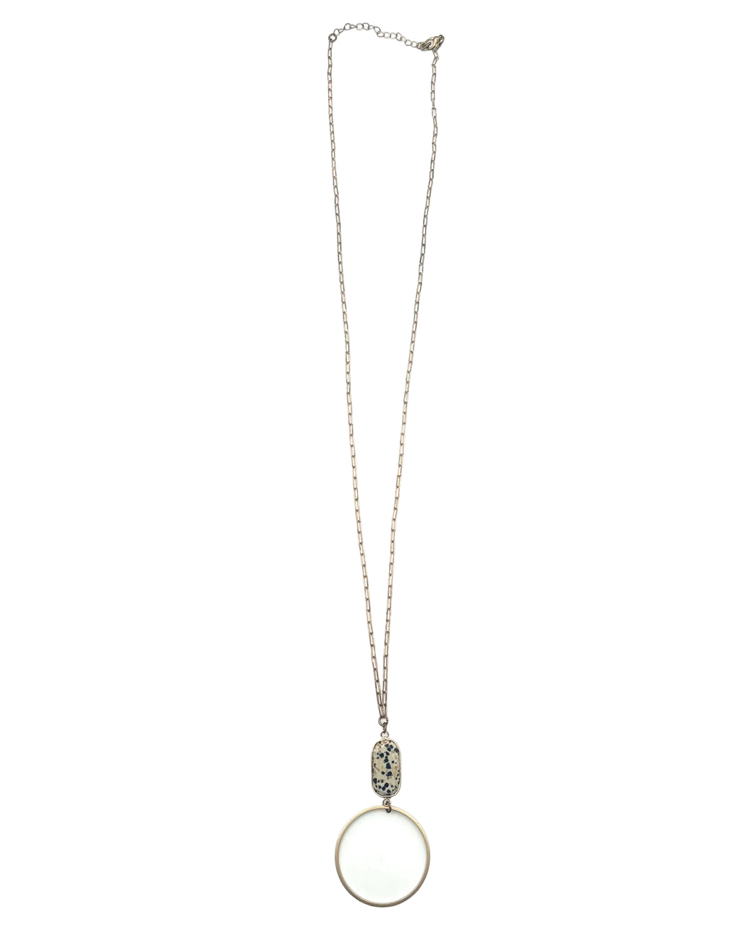 Long Speckled & Circle Necklace