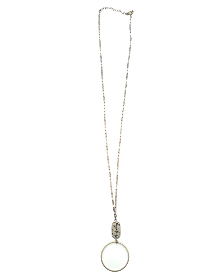 Long Speckled & Circle Necklace