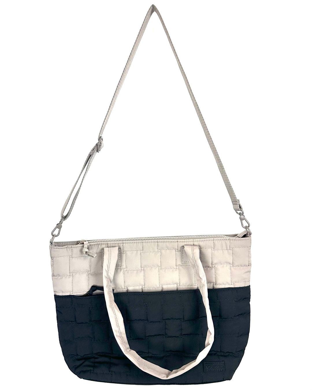 Black and Gray Patched Shoulder/Crossbody Bag