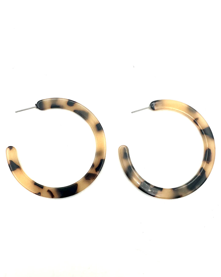Light Tortoise Hoop Earrings