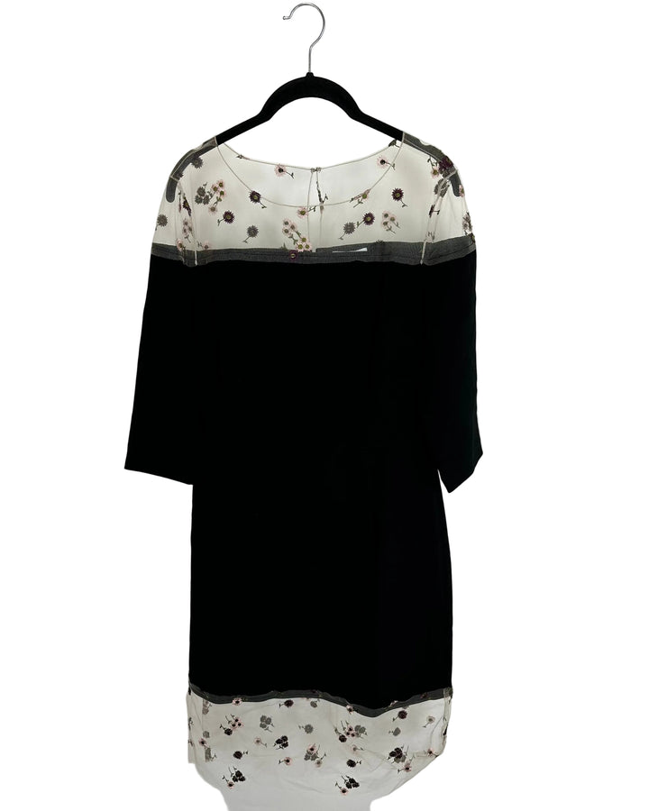 Black and Floral Mesh Dress - Size 6/8-14/16
