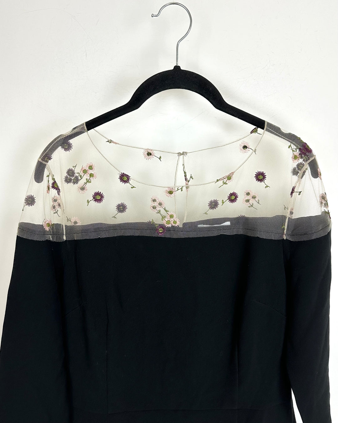 Black and Floral Mesh Dress - Size 6/8-14/16